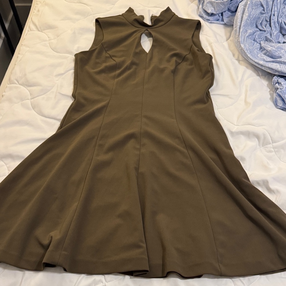 Sharagano Brown Keyhole Mini Dress